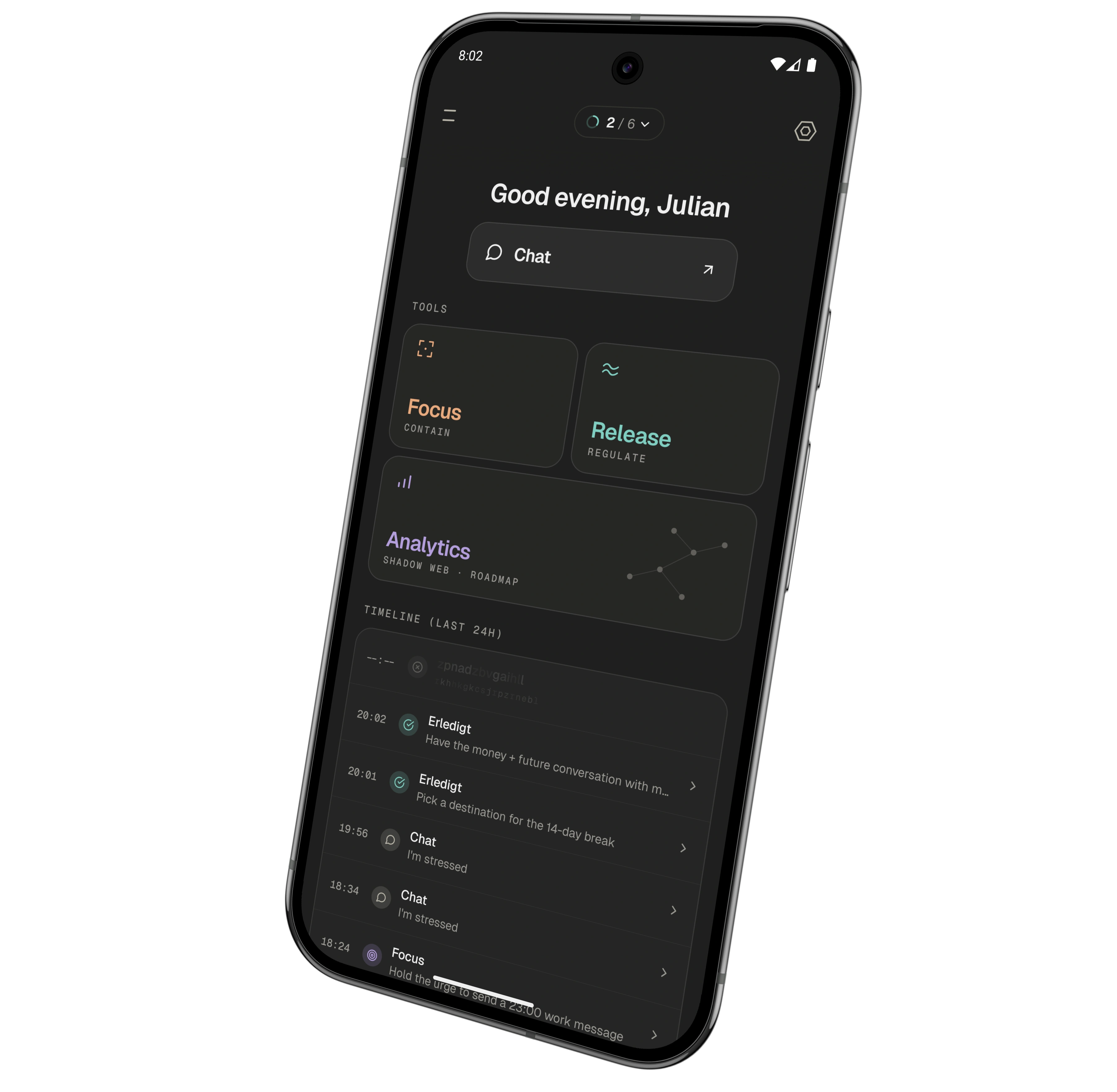 Evolvin home today with tools and timeline